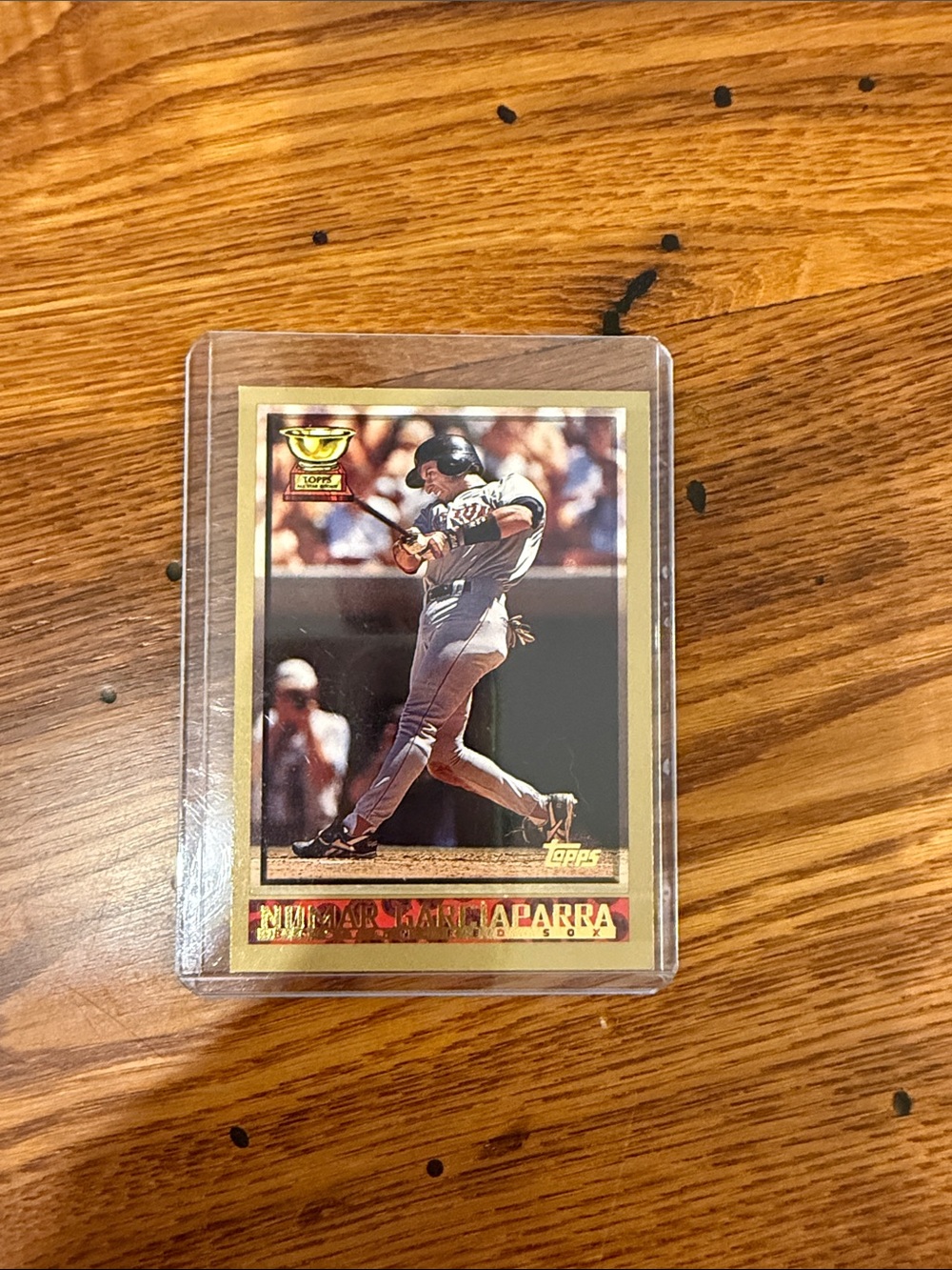 Topps Nomar Garciaparra Gold Baseball Card with Black and Cream Accents